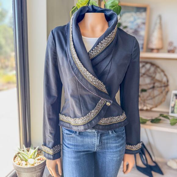 NWT- BCBGMaxAzria, "Christian" The Warp Black Jacket, Women's Size Medium - Picture 9 of 11